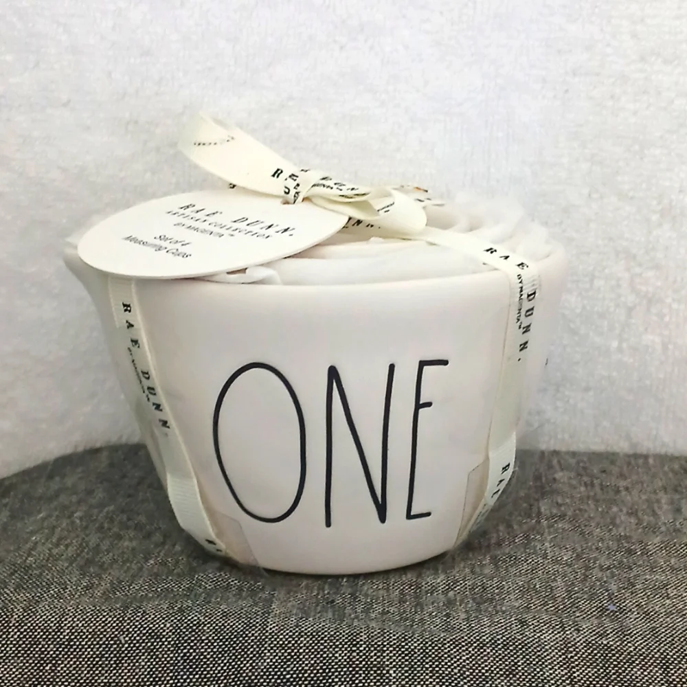 White matte ceramic measuring cups by Rae Dunn - Picture 1 of 3